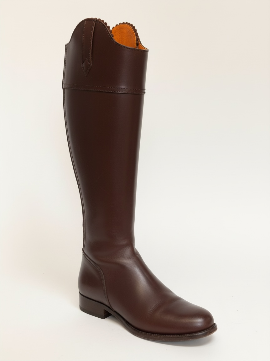 Preloved Fairfax & Favor Leather Riding Boots Size 37 UK 4 Brown Leather, Orange Interior