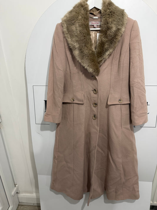 Dusky Pink Jacques Vert Wool and Cashmere Coat, Size 10