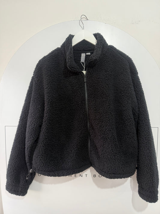 Black Fluffy Sweaty Betty Jacket, Size L