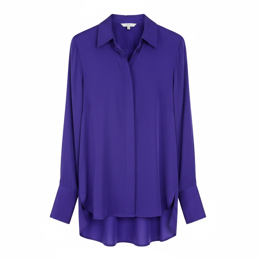 Preloved Purple Silk Brand New Silk Shirt Size 10
