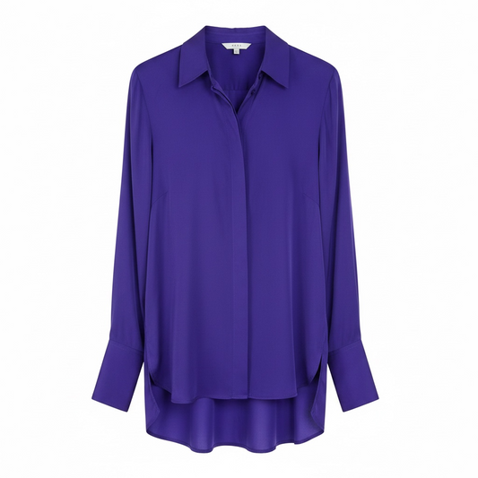 Preloved Purple Silk Brand New Silk Shirt Size 10
