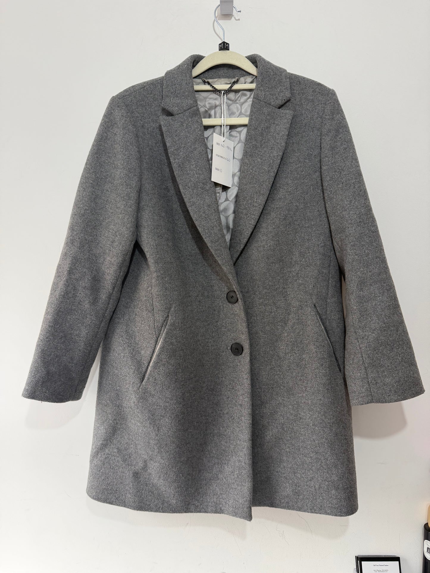 Preloved Jigsaw Coat Size 10 Grey