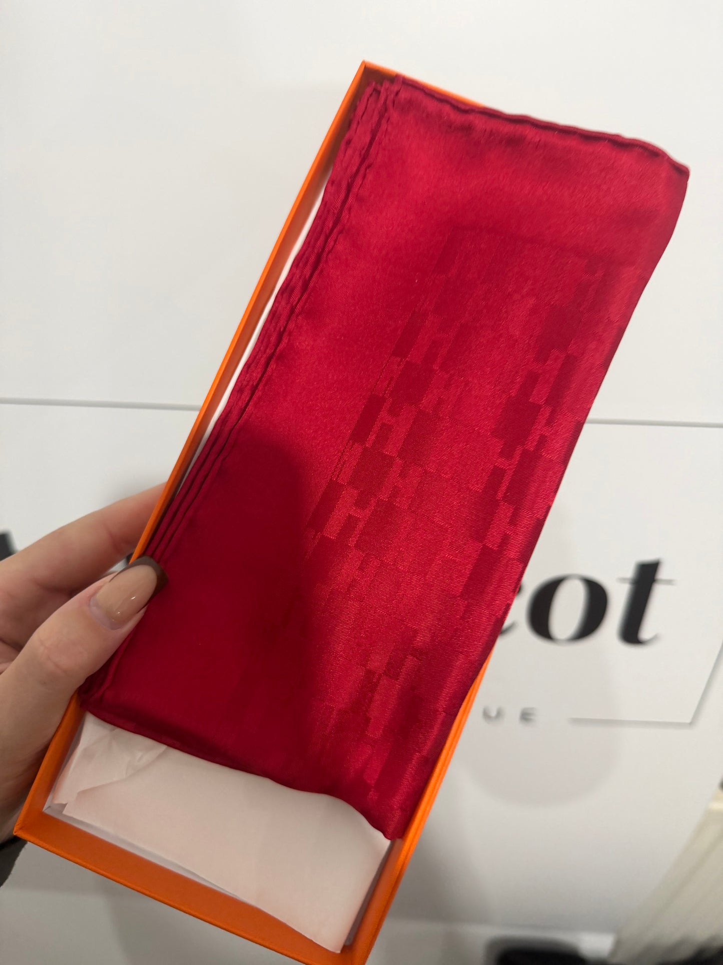 Red Hermes Pochette, Brand New, Boxed