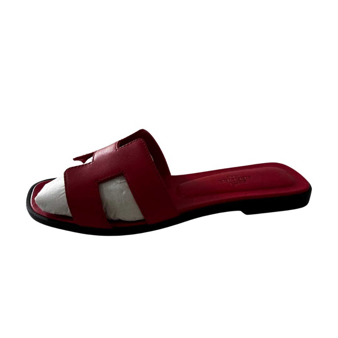 Red Hermes Sandals, 4