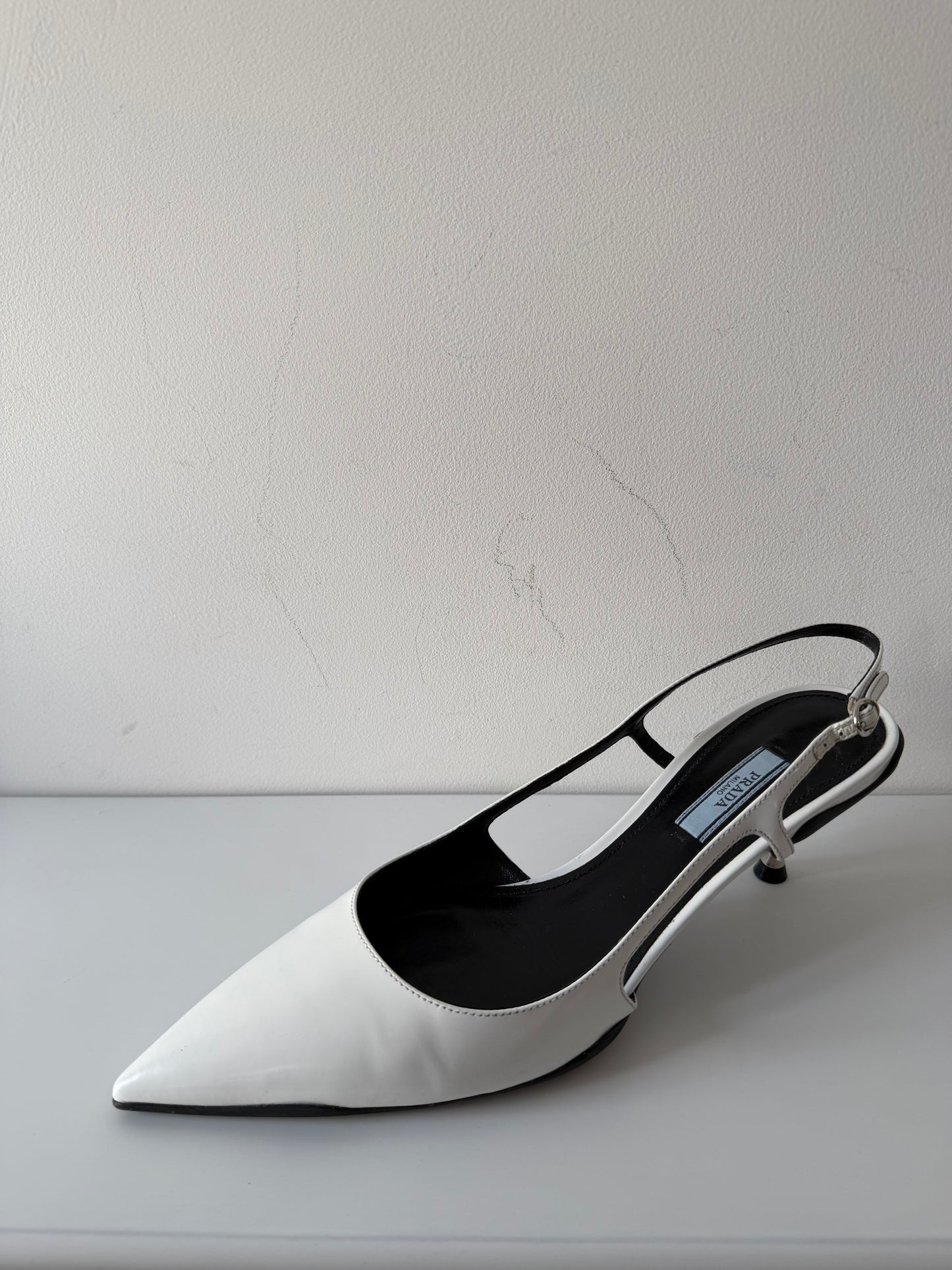 Preloved, White Prada Heels, Size 7-40