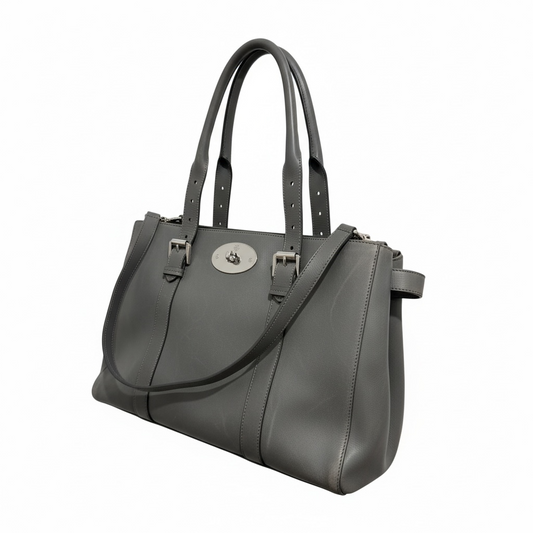 Grey with Silver Hardware Mulberry Double Zip Bayswater