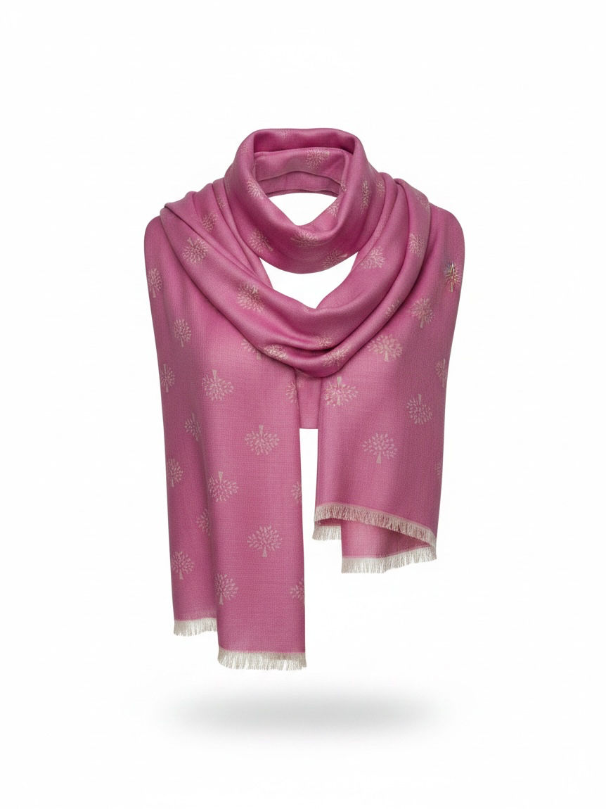 Preloved Mulberry Scarf Length around 185 cm Pink