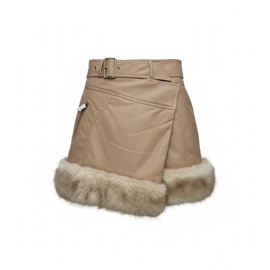 Beige and Fur James Lakeland Brand New Skirt, Size XS