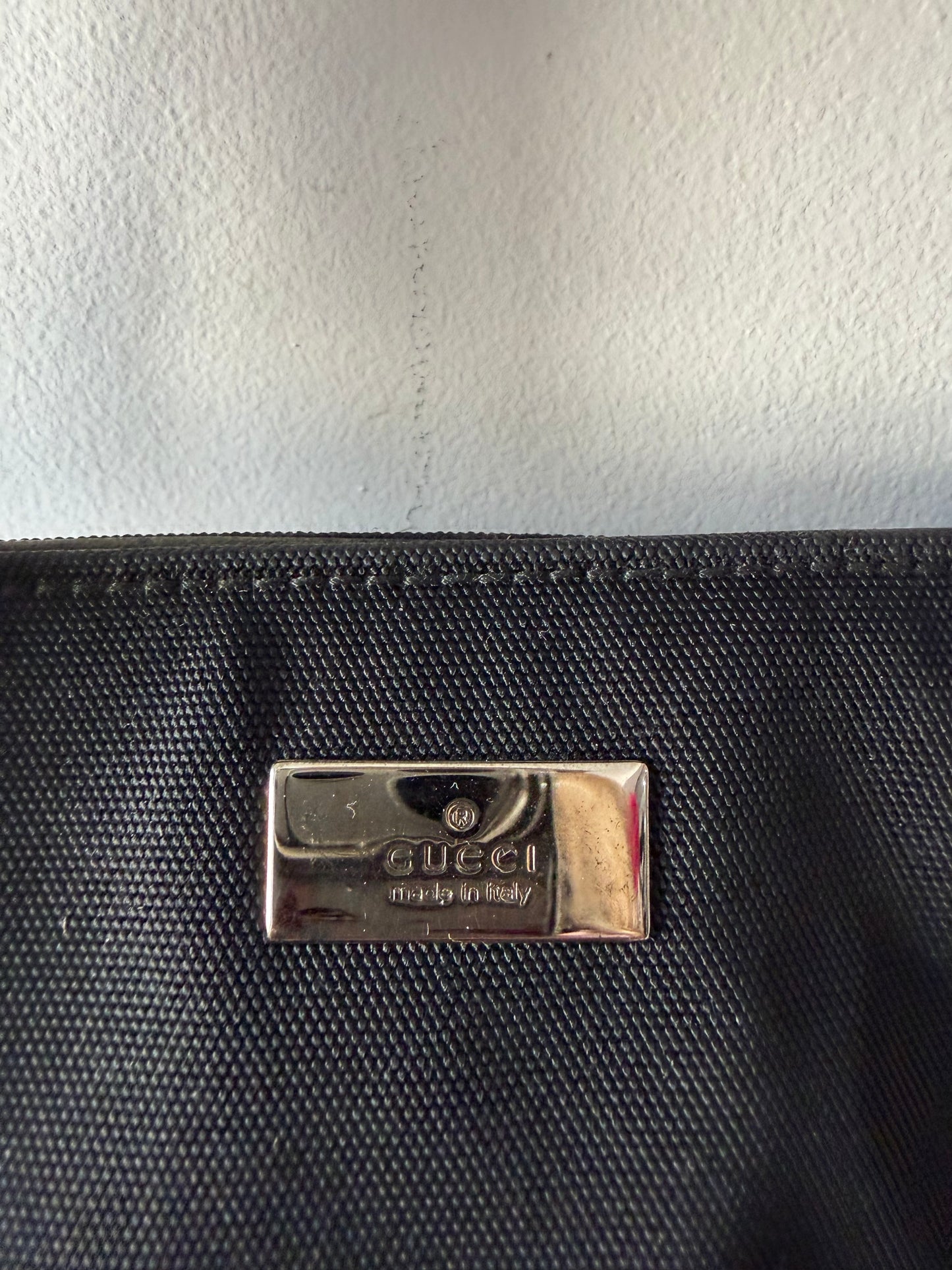 Preloved Black Canvas Gucci Bag