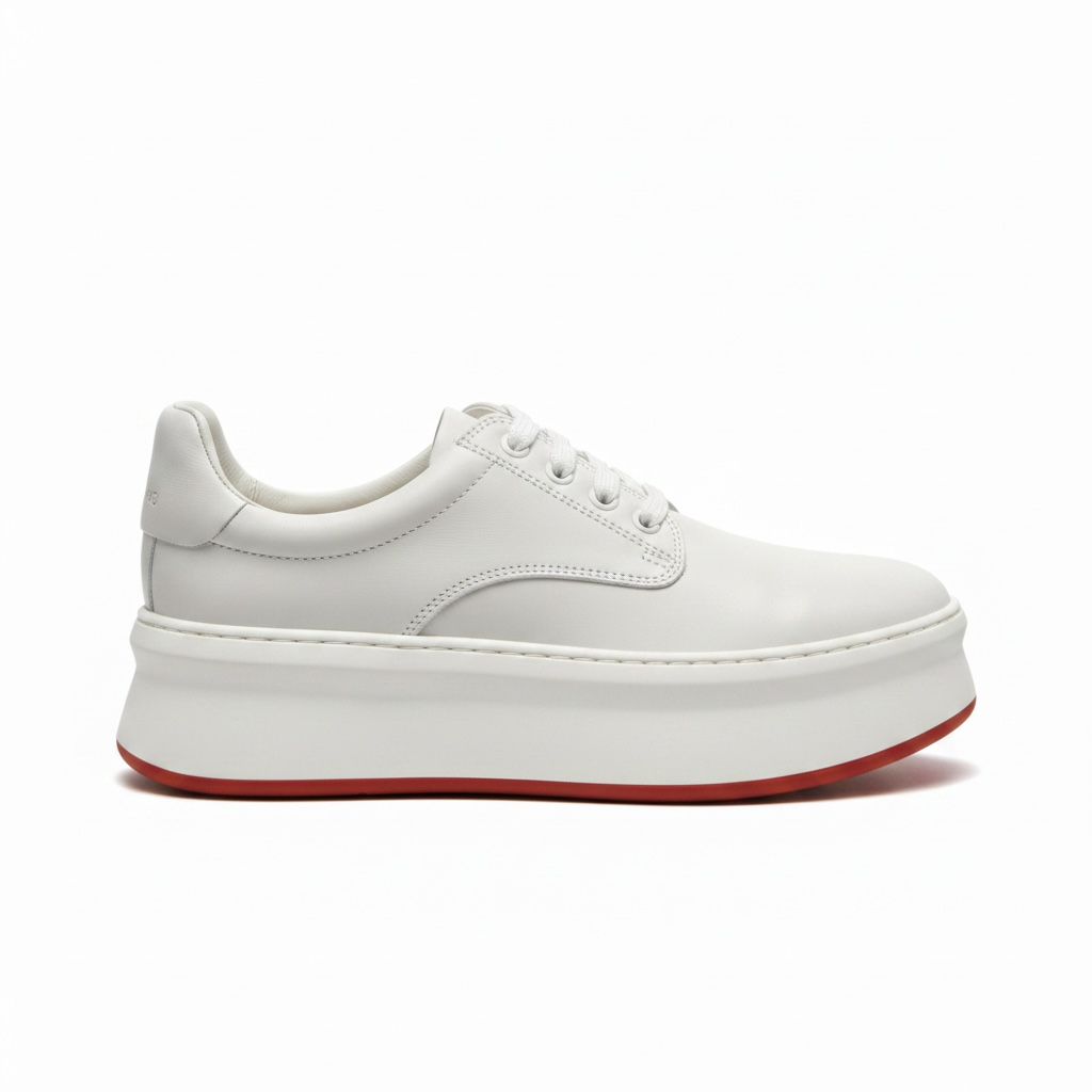 Preloved, White leather  Uterque Sneakers Trainers, Size 38 - UK 5