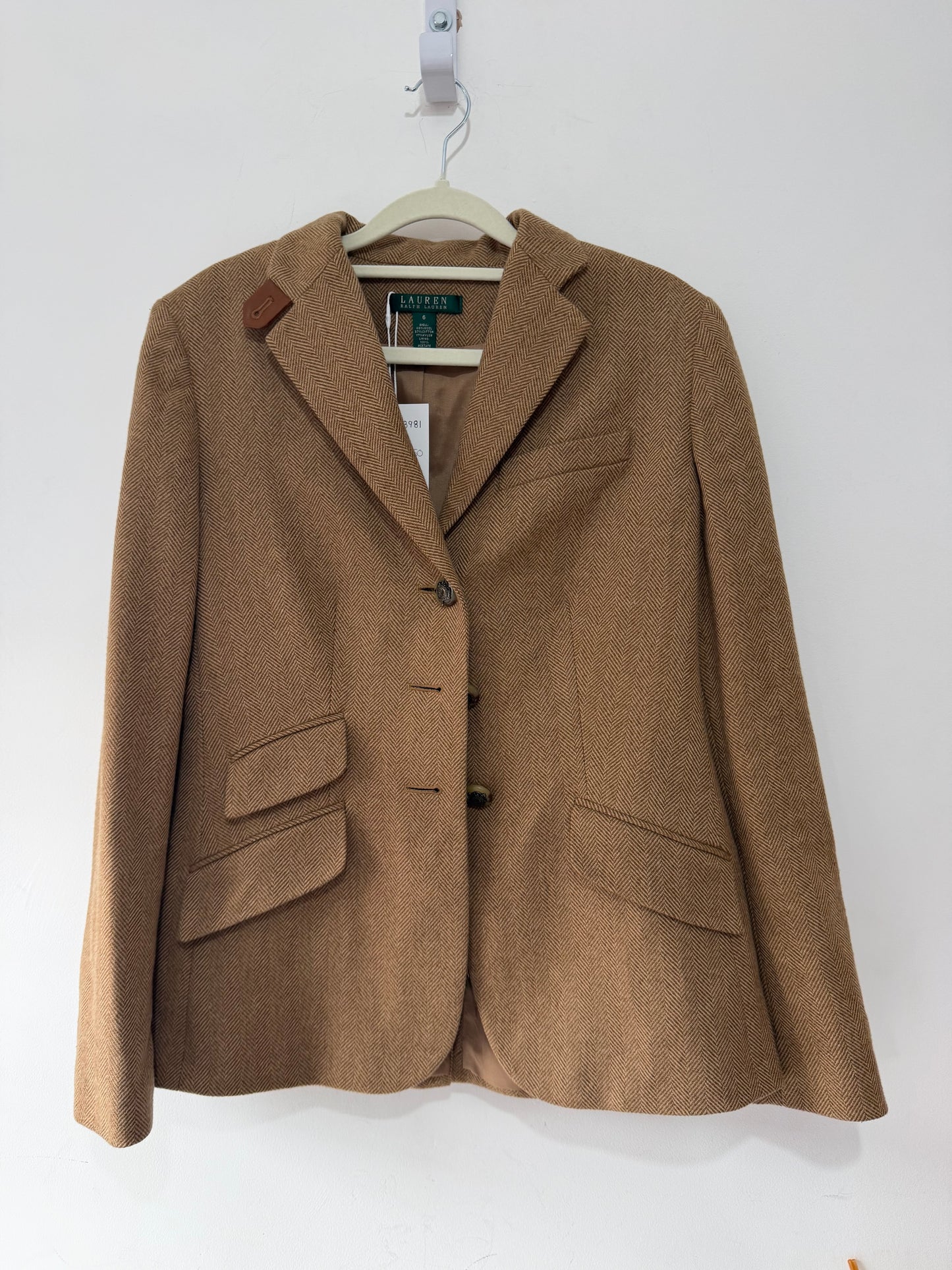 Preloved Brown Herringbone Ralph Lauren Jacket, 10