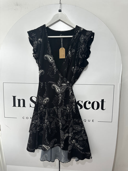 Black All Saints Wrap Dress, Size 12