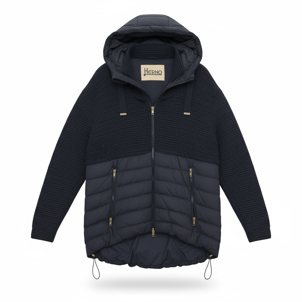 Navy Herno Coat, Large