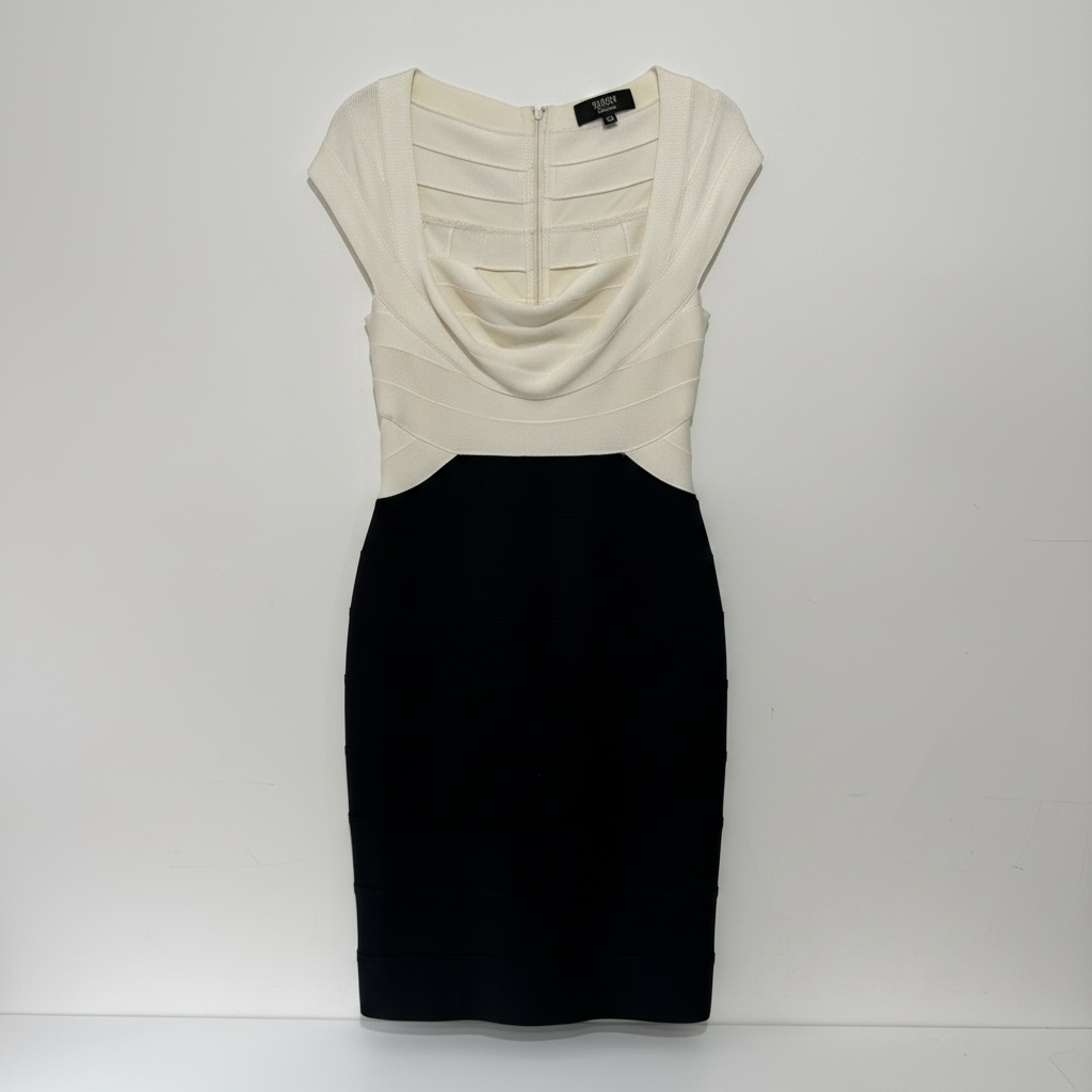 Preloved, White/Black Tadashi Dress, UK 6