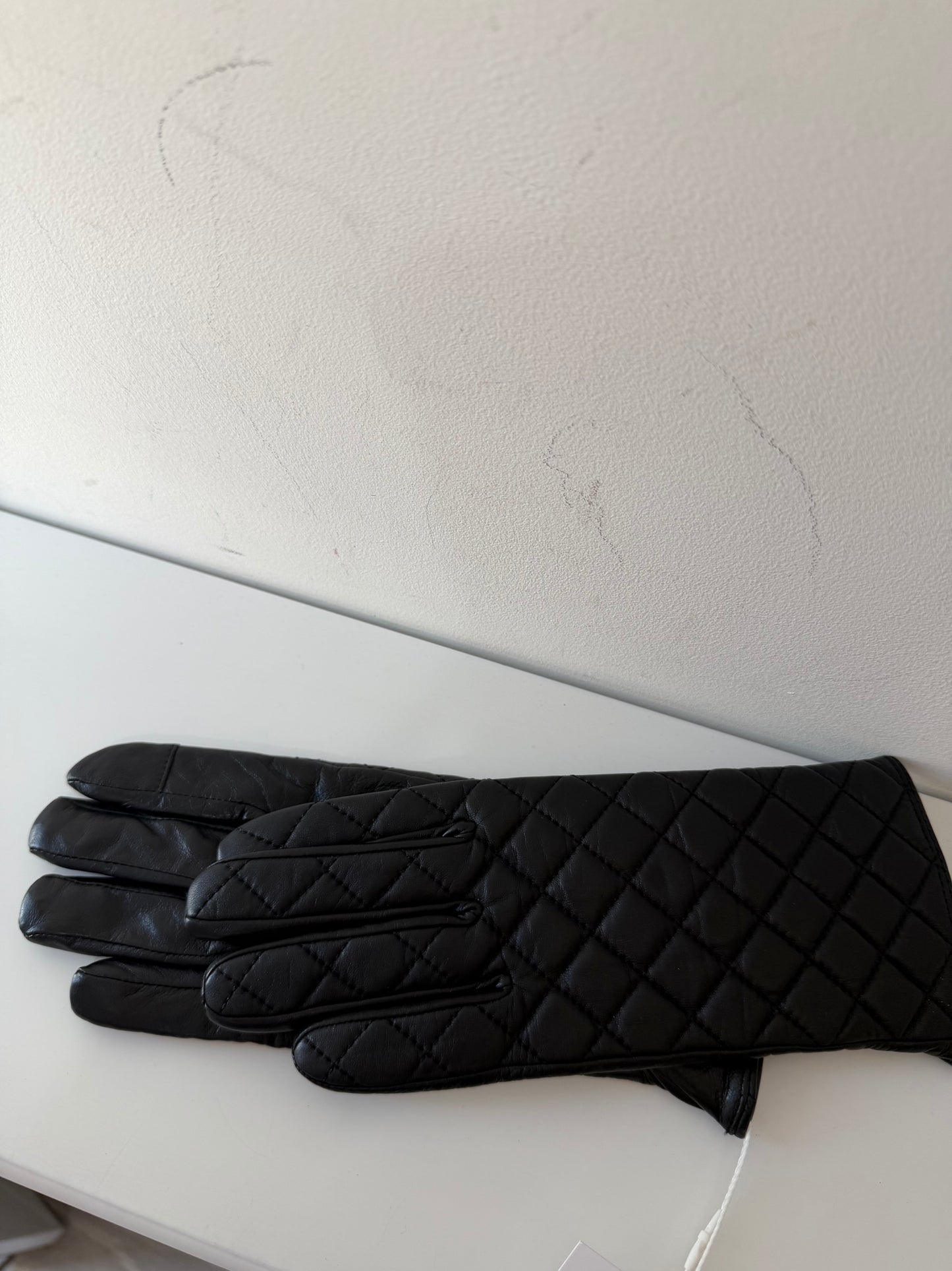 Preloved, Black Karen Millen Leather Gloves, Size S-M