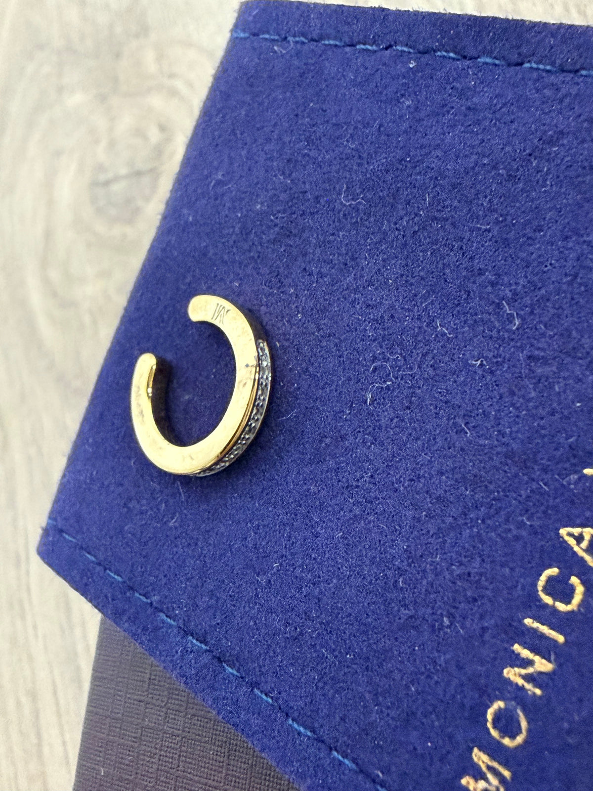 Preloved Monica Vinader Jewellery - Earring Gold, with silver diamonds