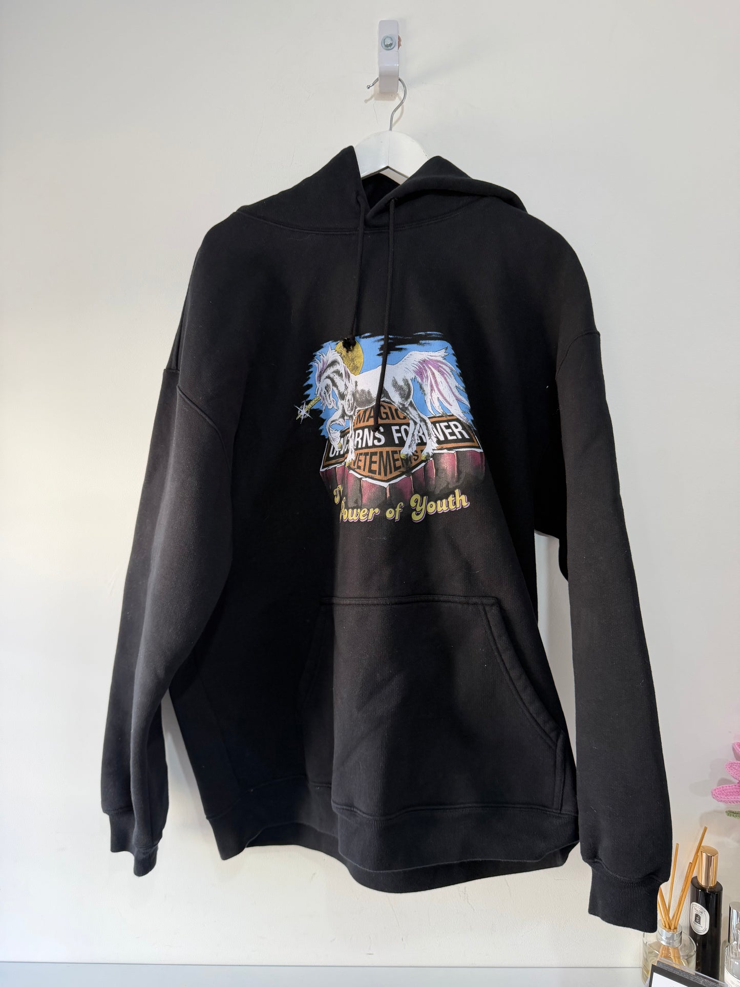 Preloved Black Vetements Hoodie, Small