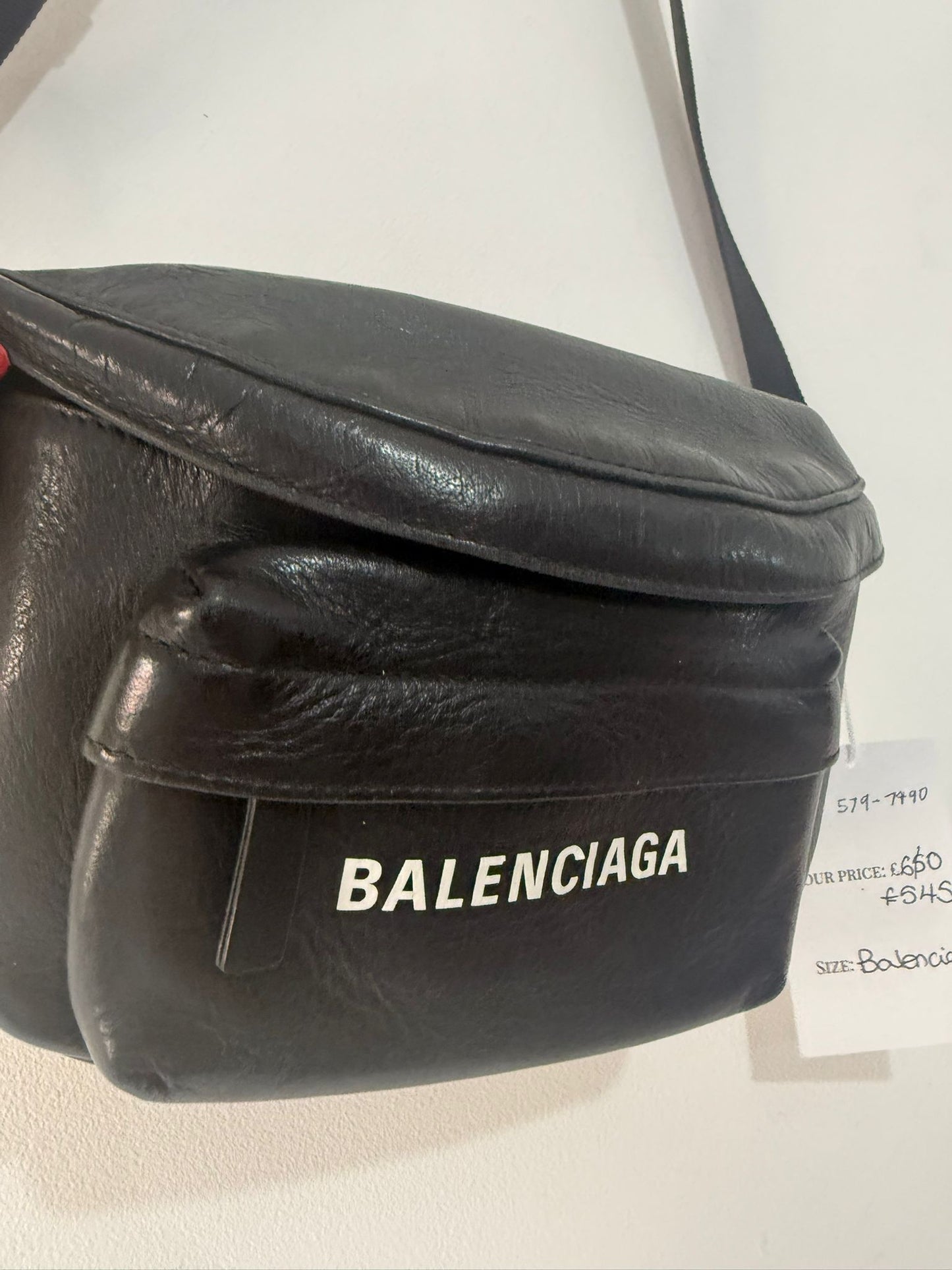 Preloved Black Balenciaga Bum Bag