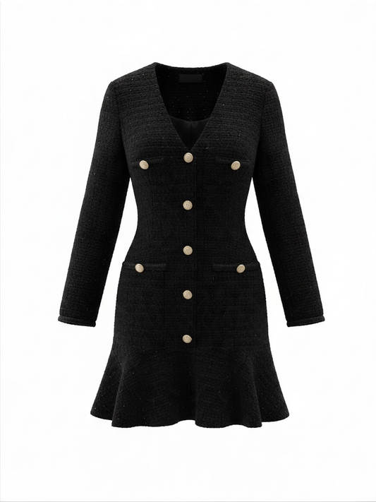 BNWT Marciano by Guess Sparkly Tweed Dress Size UK 18 Black