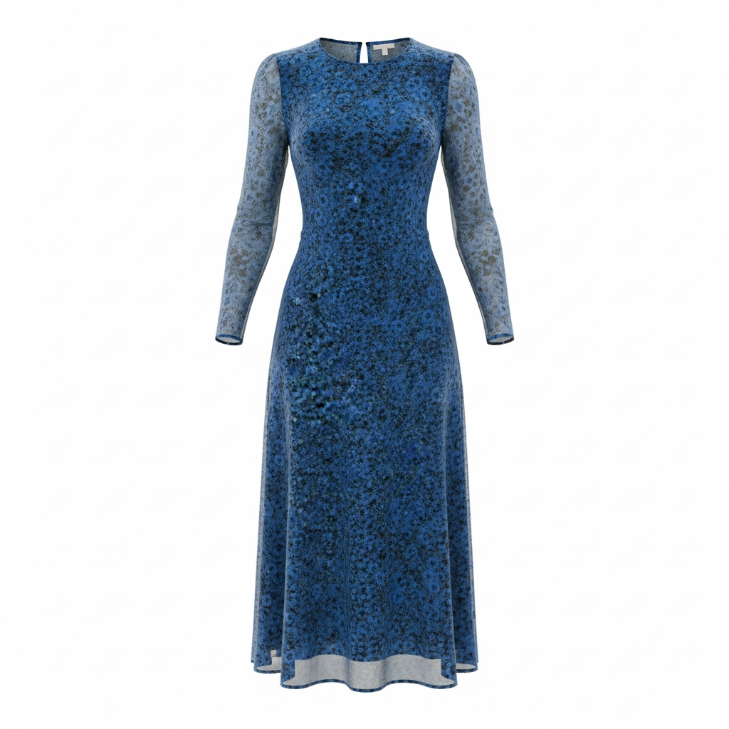 Pre-owned Blue with floral pattern Whistles Dress, Size UK 8