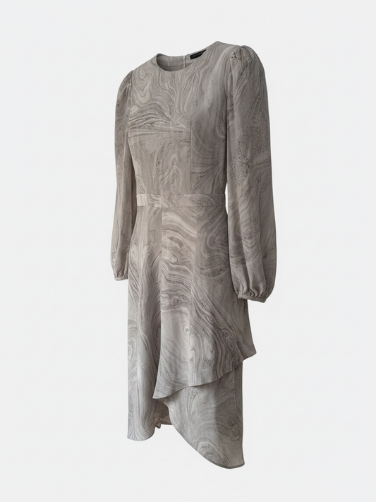 Preloved, Marble Grey Alexander Mcqueen Dress, UK 12