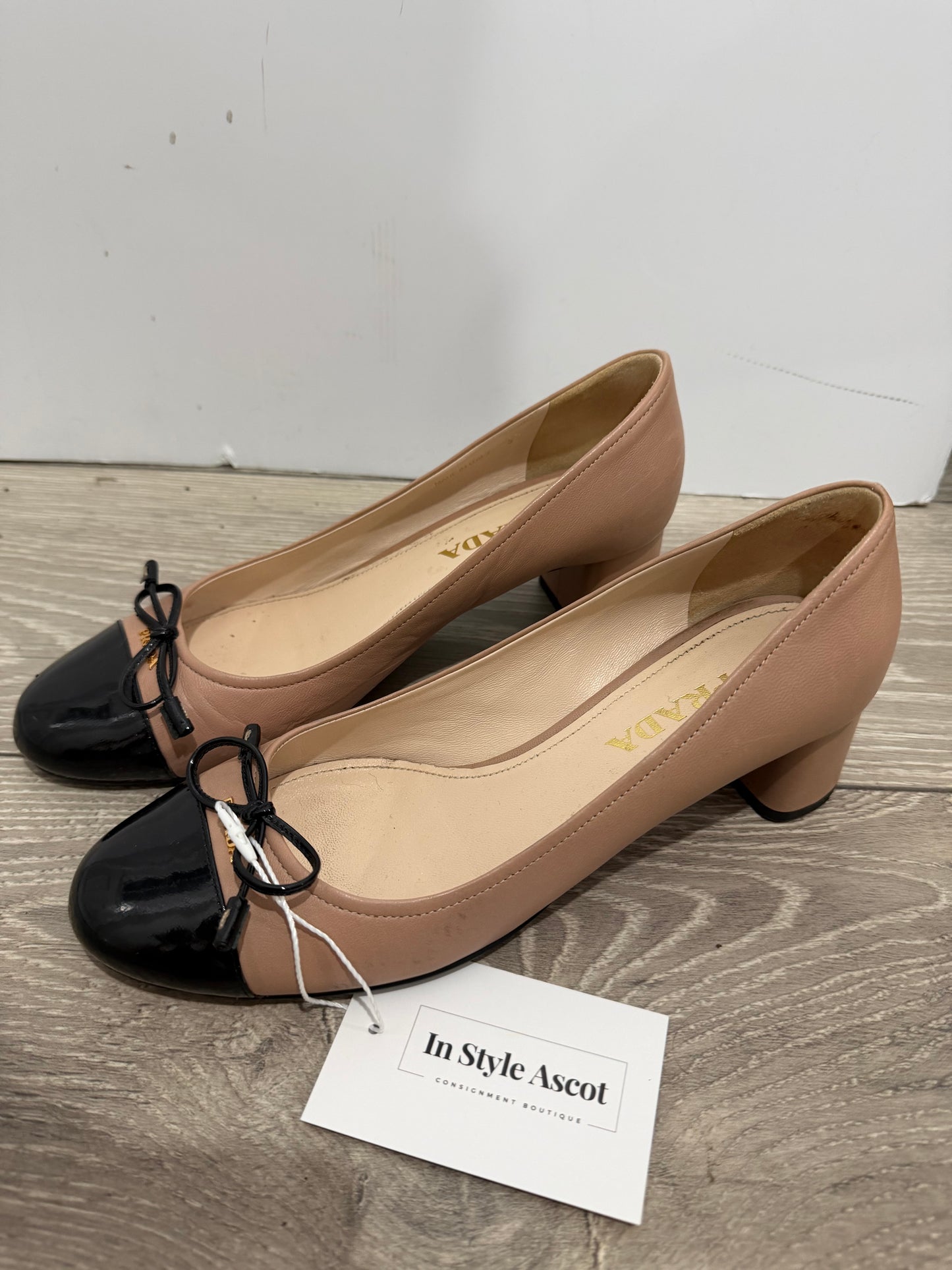 Nude/Pink/Black Prada Pumps, Size 38 - UK 5