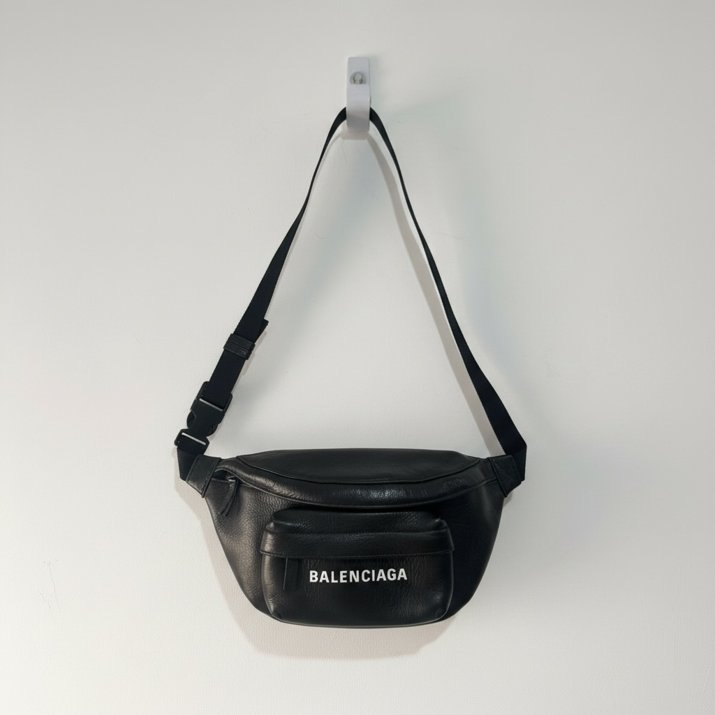 Preloved Black Balenciaga Bum Bag