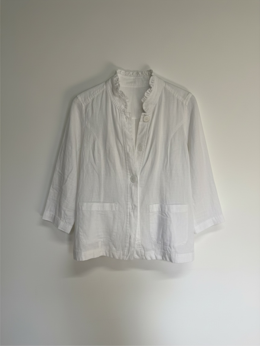 Preloved Saltwash Linen Jacket Size 10 White