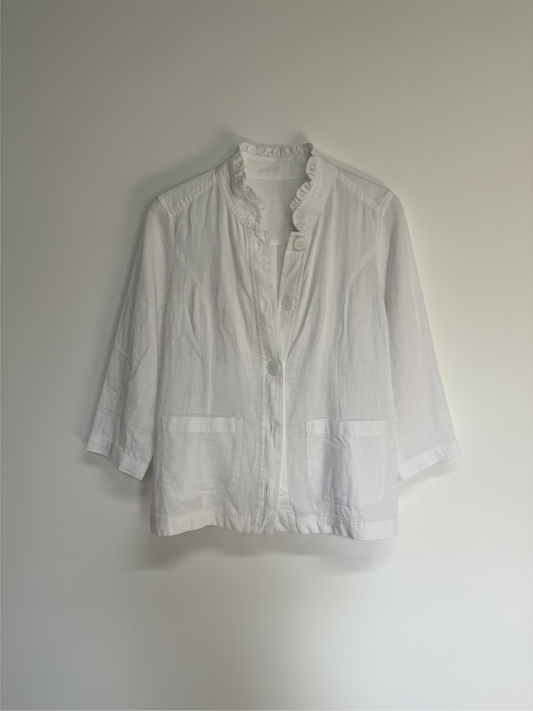 Preloved Saltwash Linen Jacket Size 10 White
