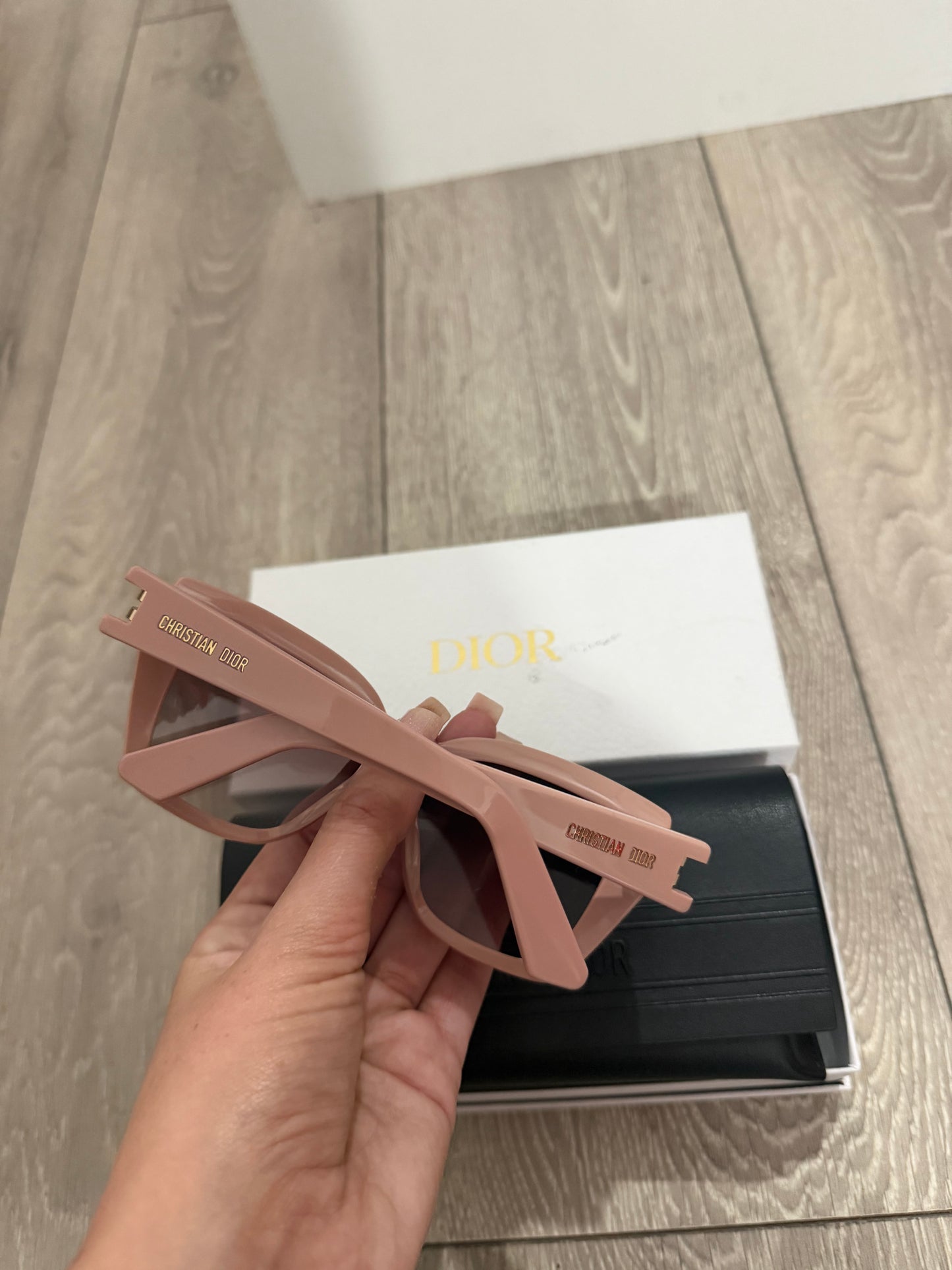 Pink Christian Dior Sunglasses, With case and box