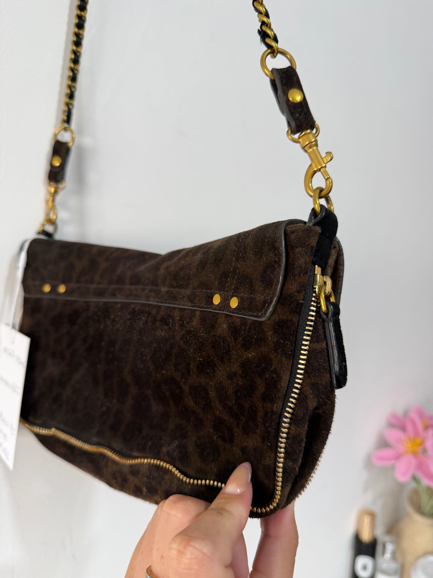 Preloved Jerome Dreyfuss Crossbody Bag Small Bobi Leopard Print