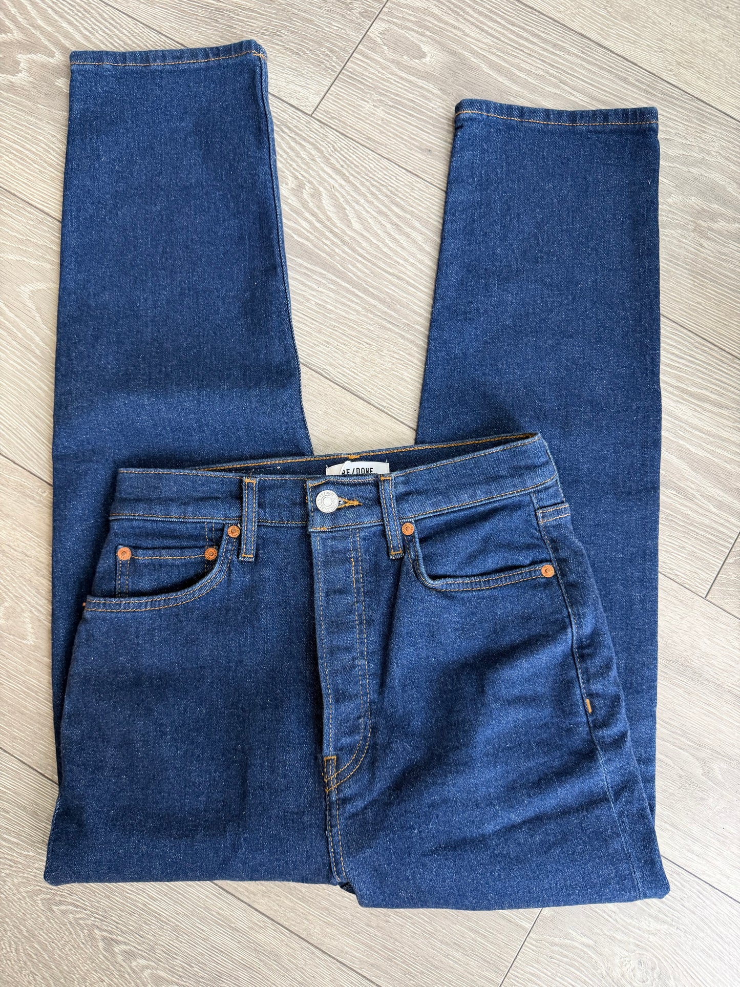 Preloved RE/DONE Jeans Waist 27 Blue re/done 70s ultra high rise stove pipe jeans