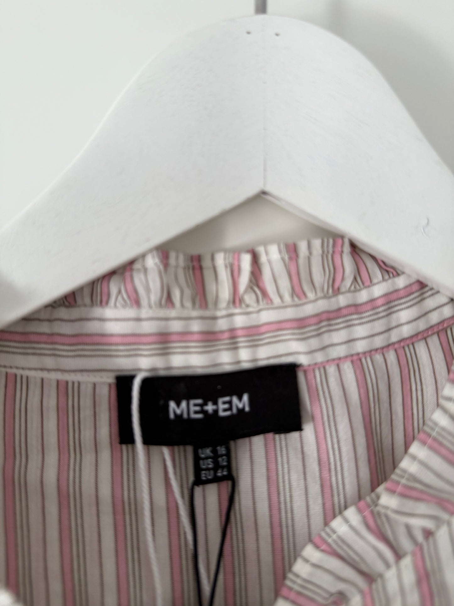 Pre-loved Striped Pink Me + Em Blouse, 16, BNWT