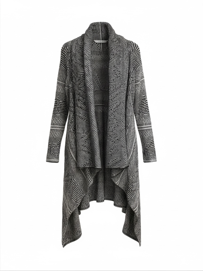 Preloved Maje Cardigan Size 1 - Oversized Size 8-10 Black and White