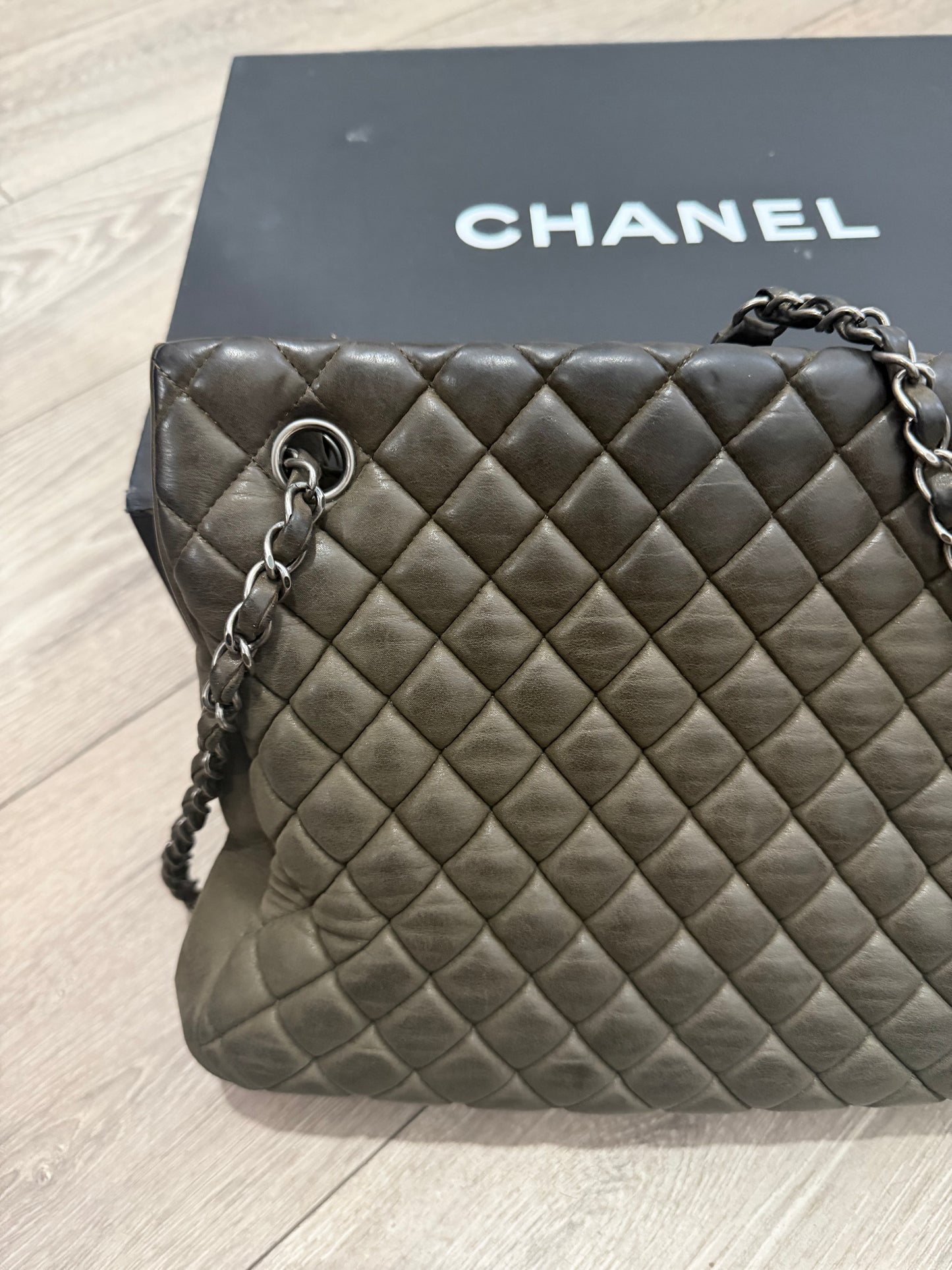 Olive Chanel Tote Shopper, Small