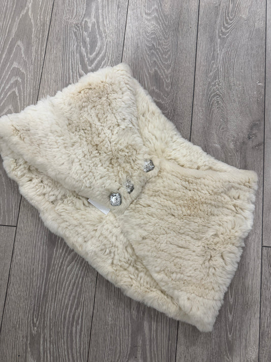 Fur Cream Shawl, One Size