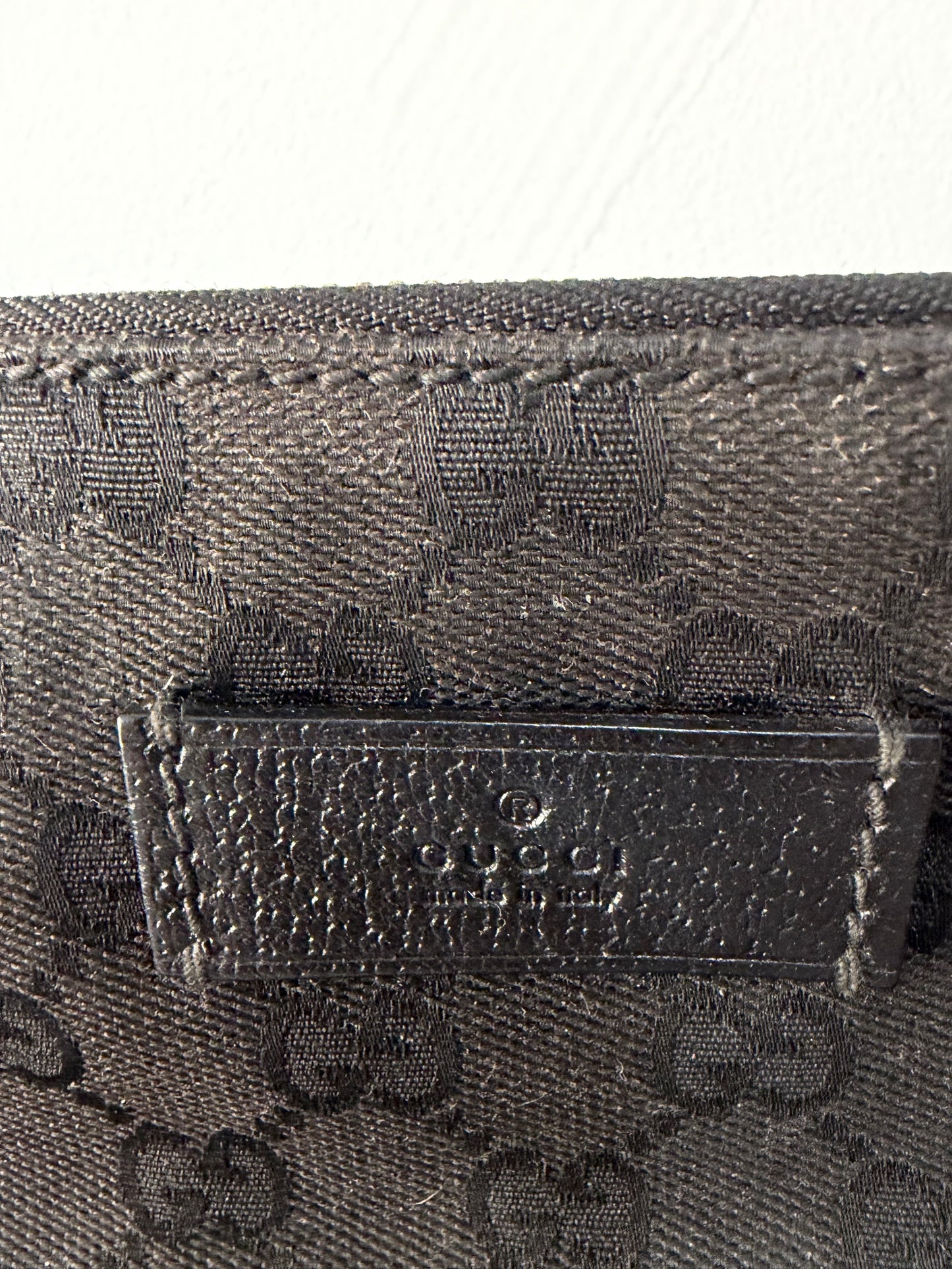 Preloved Black Monogram Gucci Messenger Satchel Bag, Large