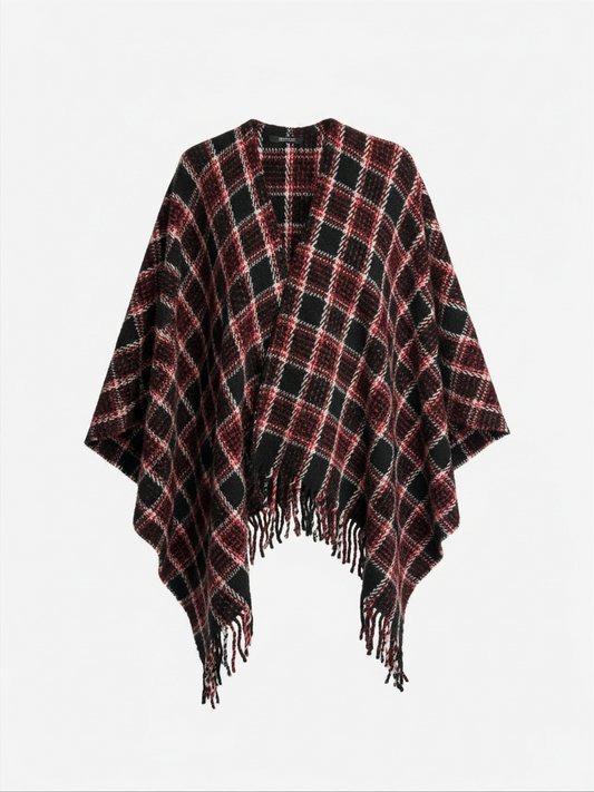 Preloved Maje Poncho One size Black, White and Red