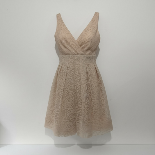 Pre-owned, Beige Pink Diane Von Furstenburg Ascot Dress, Size XS