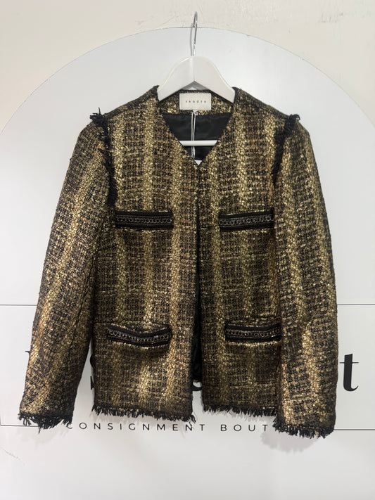 Gold Sandro Jacket, Size 38 (UK 10)