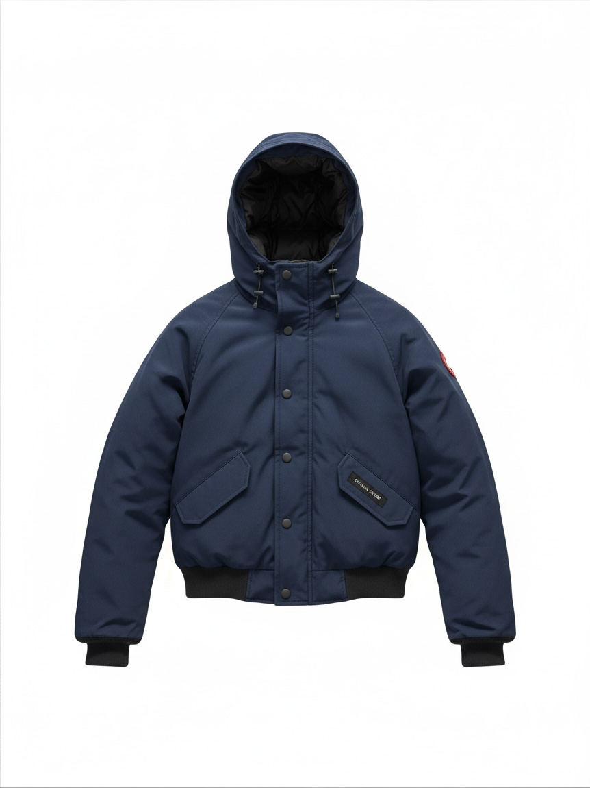 Preloved Canada Goose Bomber Kids Coat Age 7-8 Navy