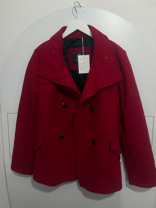 Red Henri Lloyd Wool Coat, Size 5 - UK 14-16