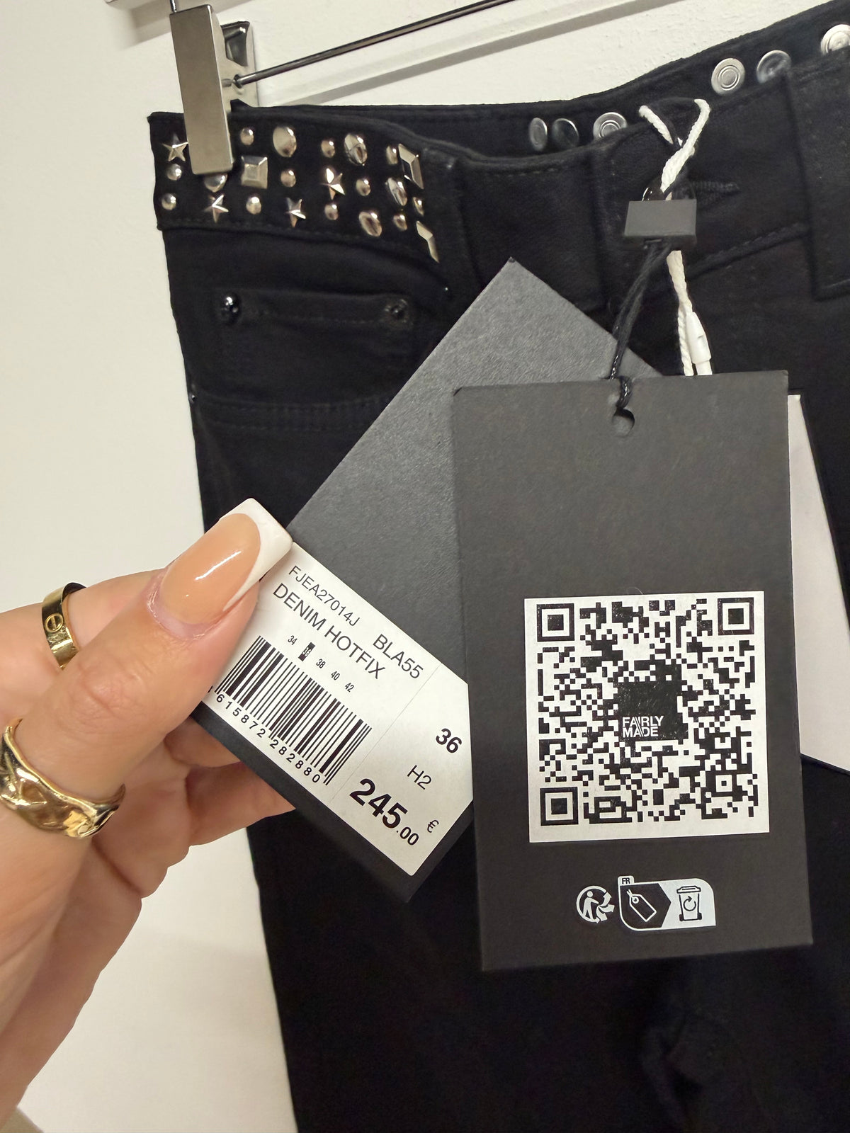 BNWT The Kooples Studded Jeans Size UK 8 Black