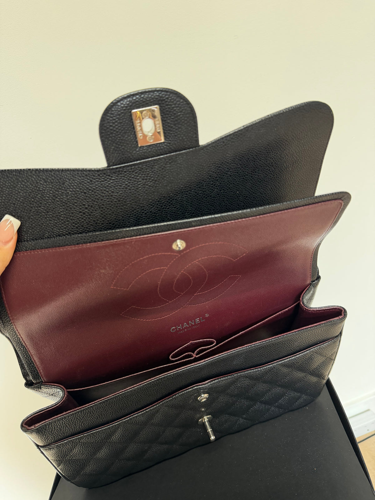 Preloved Chanel Handbag Jumbo Black