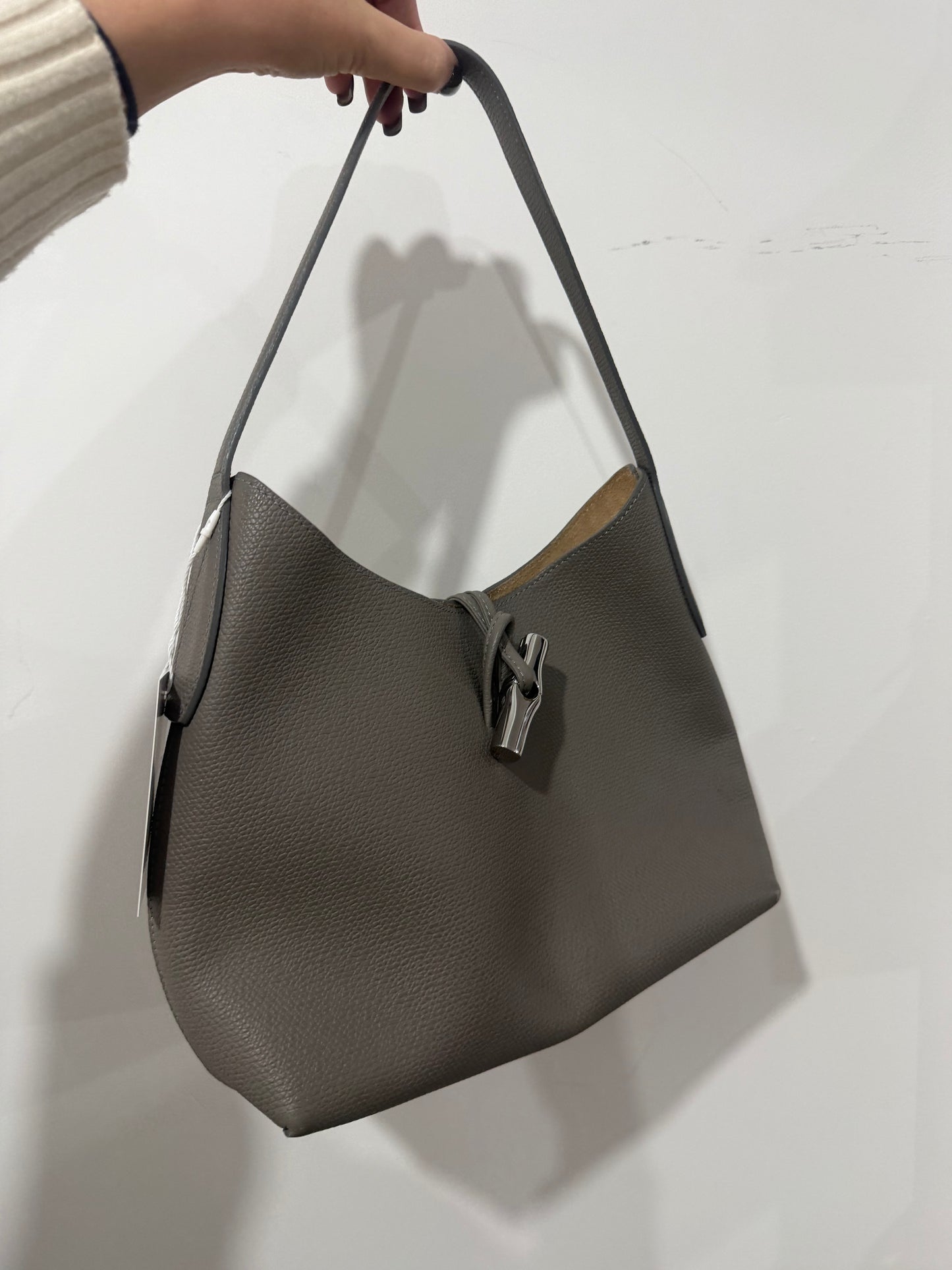 Grey Longchamp Shoulder Bag