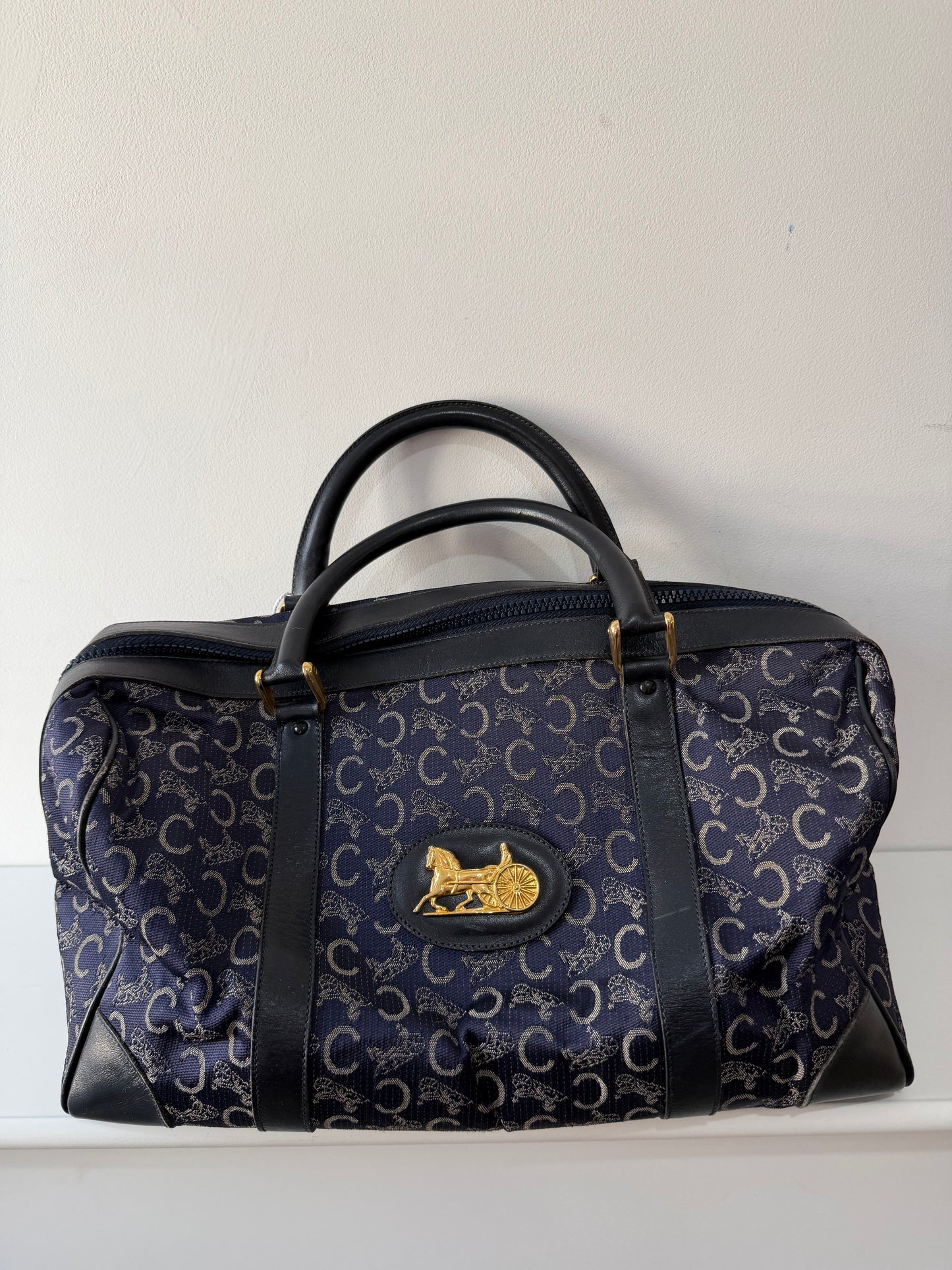 Pre-loved navy monogram Celine Mini keepall