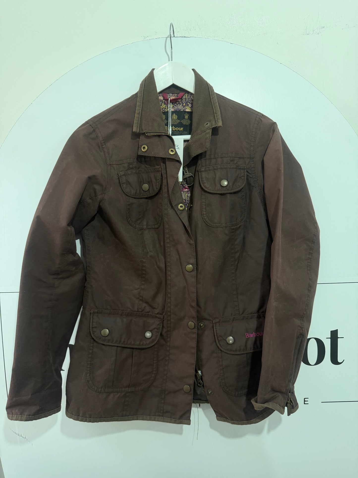 Brown Wax Barbour  Jacket, Size 8