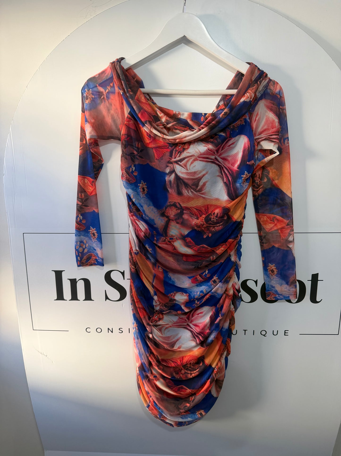 Ruched Forever Unique Dress, Size 8