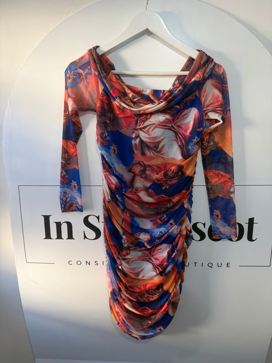 Ruched Forever Unique Dress, Size 8