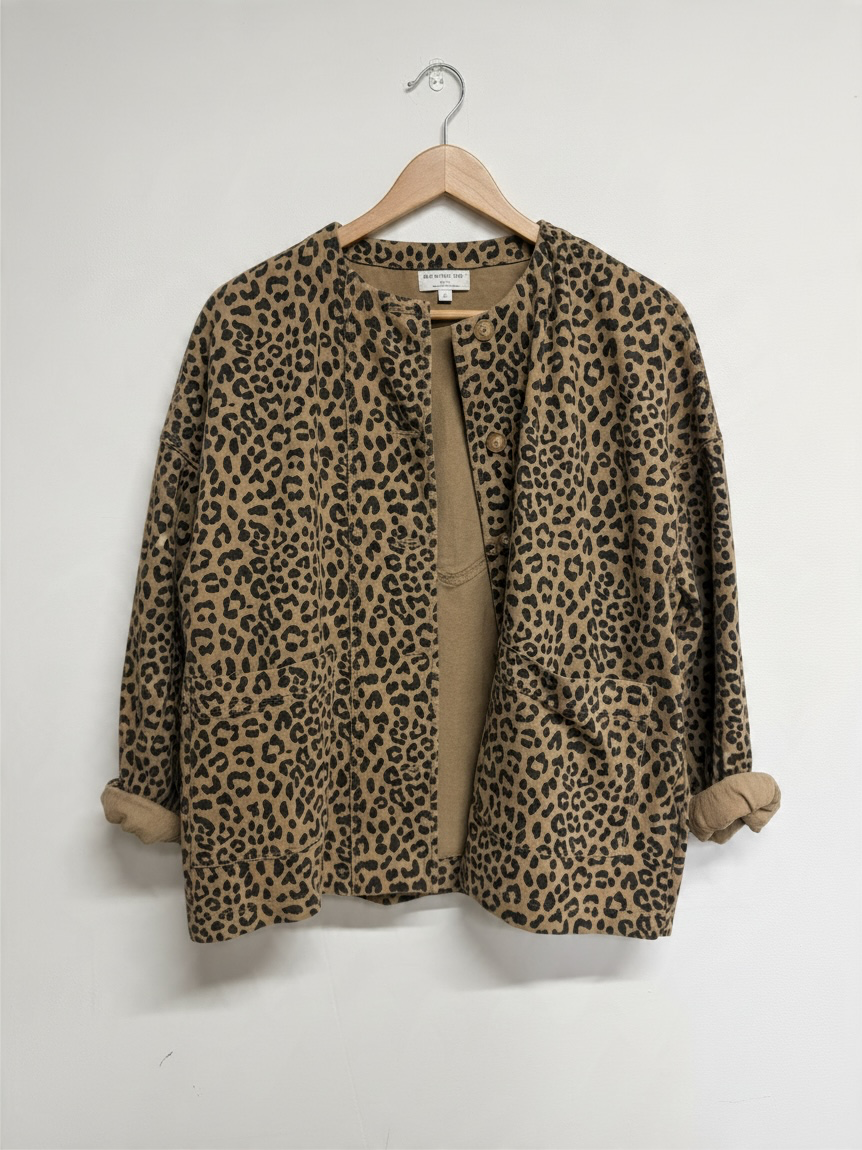 Preloved Des Petits Hauts Jacket Small Leopard Print